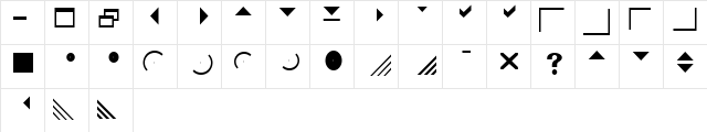Marlett Regular Character Map