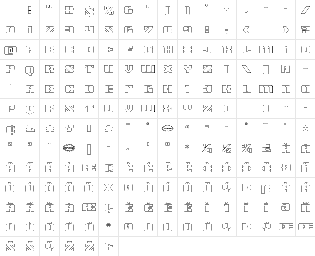 21 Gun Salute Outline Regular Character Map