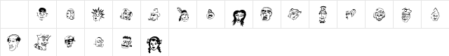21 Heads Regular Character Map