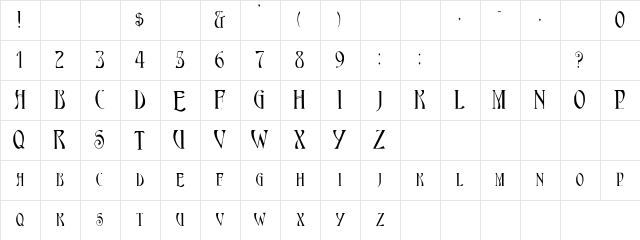 28 Regular Character Map 28 Regular Character Map