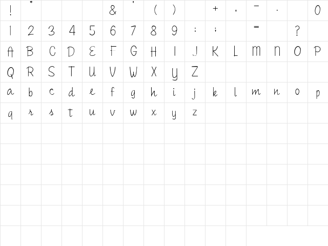 2Peas Champagne Regular Character Map