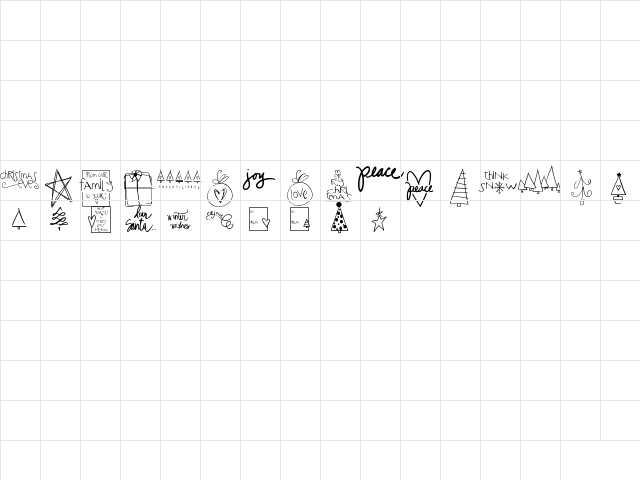 2peas Christmas Regular Character Map