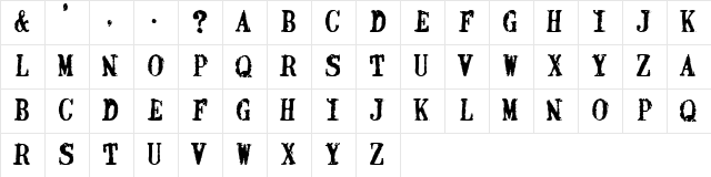 erated b d b Character Map