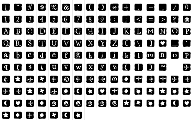 2Peas Flea Market Block Regular Regular Character Map