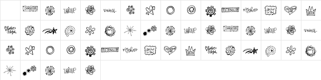2Peas Funky Doodles Regular Character Map