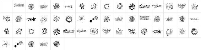 2Peas Funky Doodles Regular Character Map
