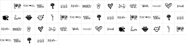 2Peas Love Bug Regular Character Map
