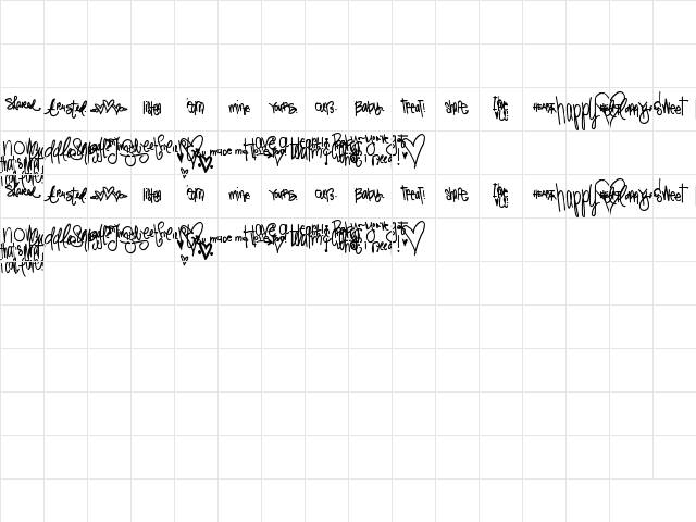 2Peas Lovely Regular Character Map 2Peas Lovely Regular Character Map