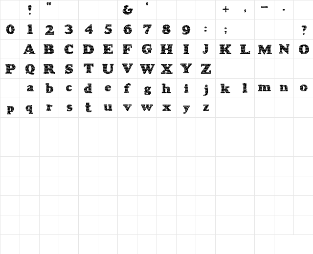 2Peas Prose Regular Character Map