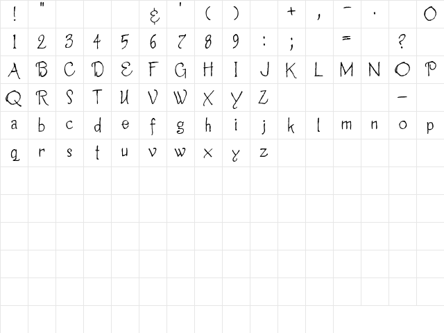 2Peas Ragtag Regular Character Map
