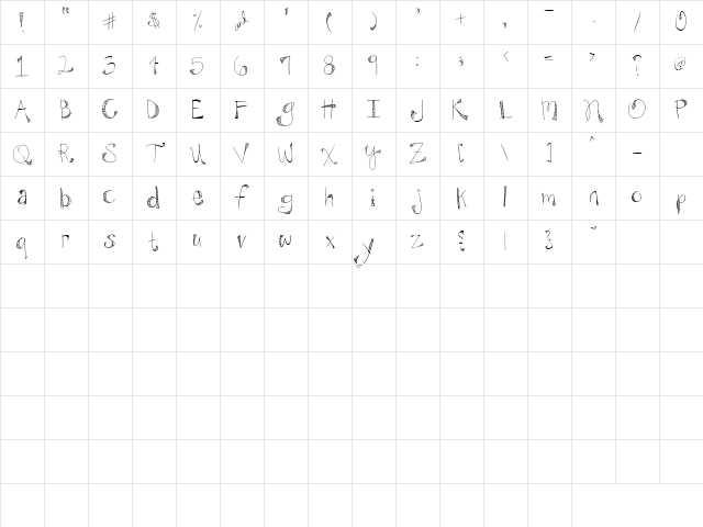 2Peas Scribble Regular Character Map 2Peas Scribble Regular Character Map