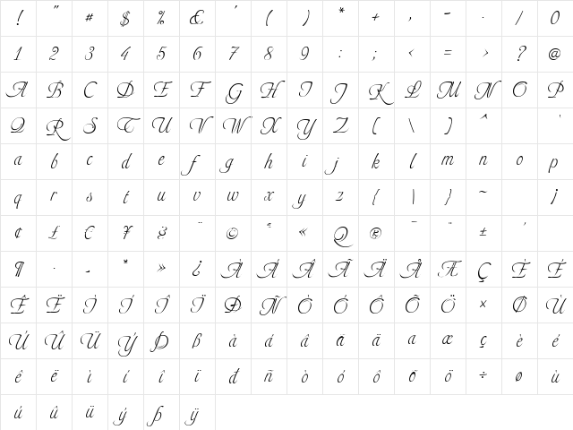 Marnie Regular Regular Character Map