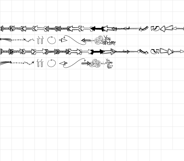 2Peas You Are Here Regular Character Map