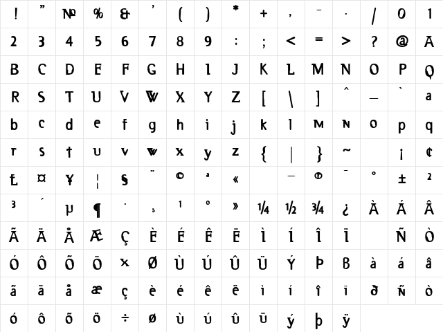 2RebelsDeux Black Character Map