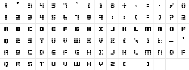 2Tech Regular Character Map