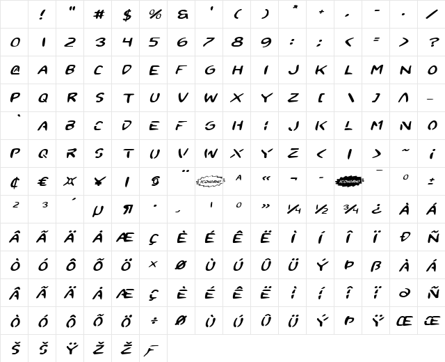 2Toon Expanded Italic Expanded Italic Character Map 2Toon Expanded Italic Expanded Italic Character Map