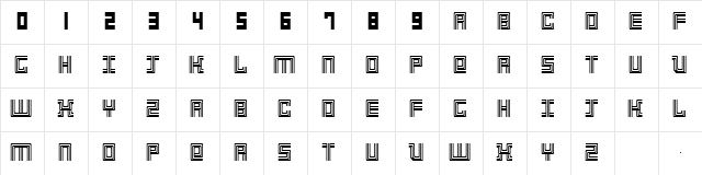 3 Strokes Regular Character Map