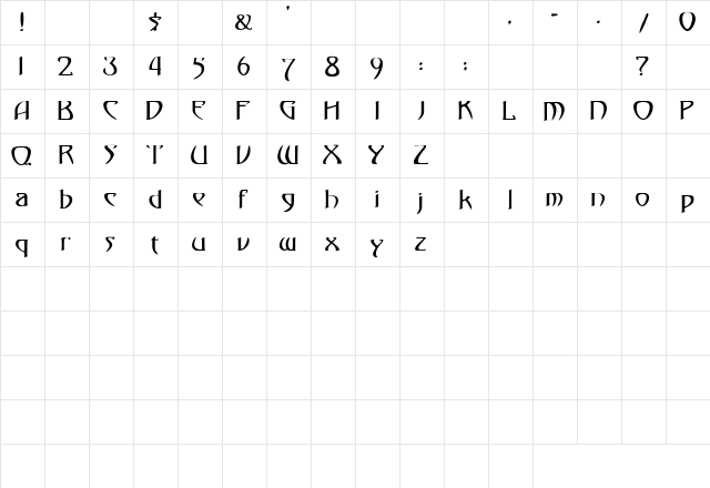 30 Regular Character Map