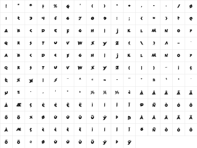 300 Trojans Greco Regular Character Map