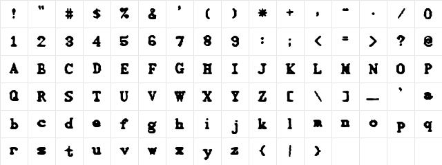 3000 Regular Character Map
