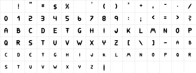 309 Regular Character Map 309 Regular Character Map