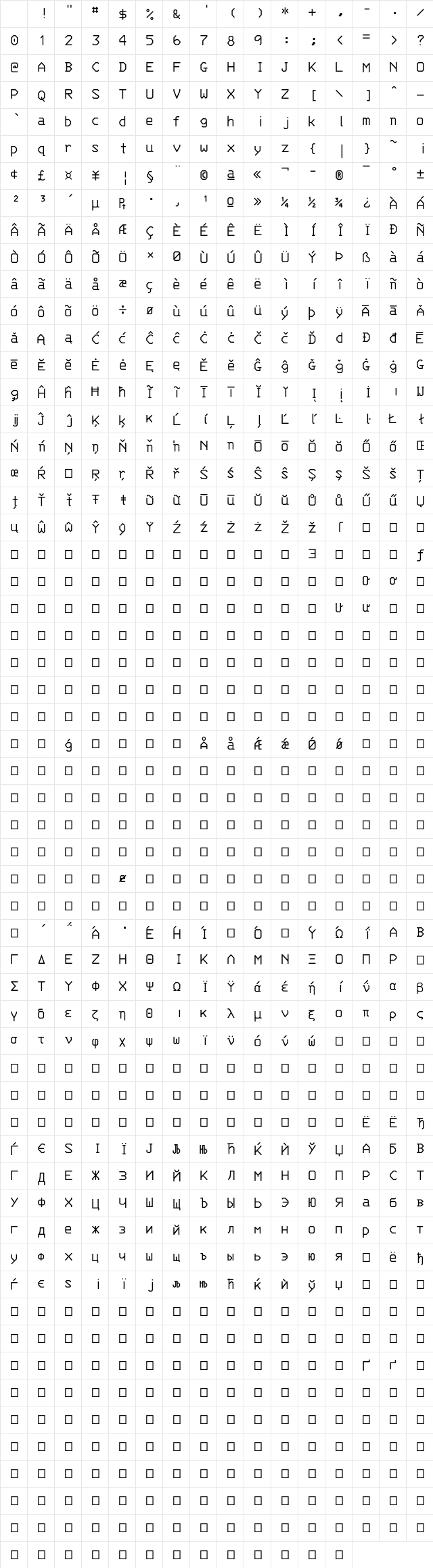 3270Medium Nerd Font Mono Medium Character Map