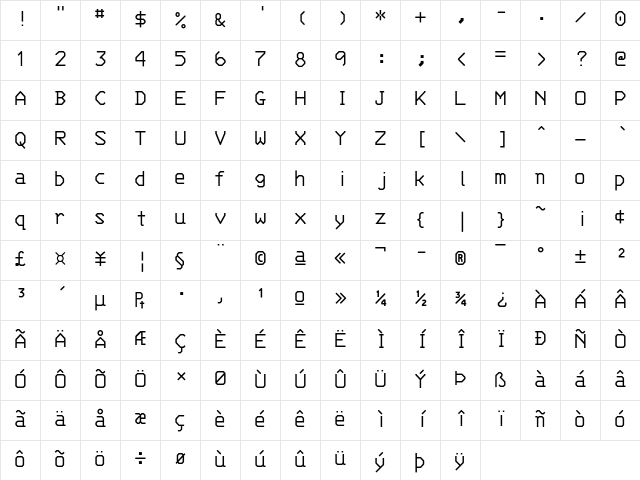 3270Medium Nerd Font Medium Character Map