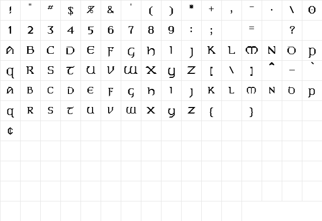 34 Regular Character Map 34 Regular Character Map