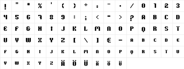 37 Kilobyte Regular Character Map