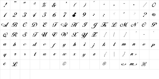 37 Regular Character Map