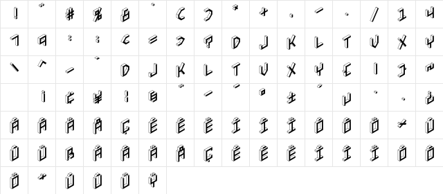 3D Isometric Bold Character Map