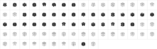 3D LET (BRK) Regular Character Map 3D LET (BRK) Regular Character Map