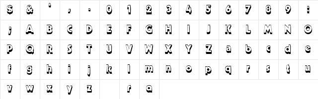 CableShaded Regular Character Map