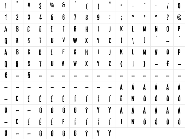 3rd Man Regular Character Map
