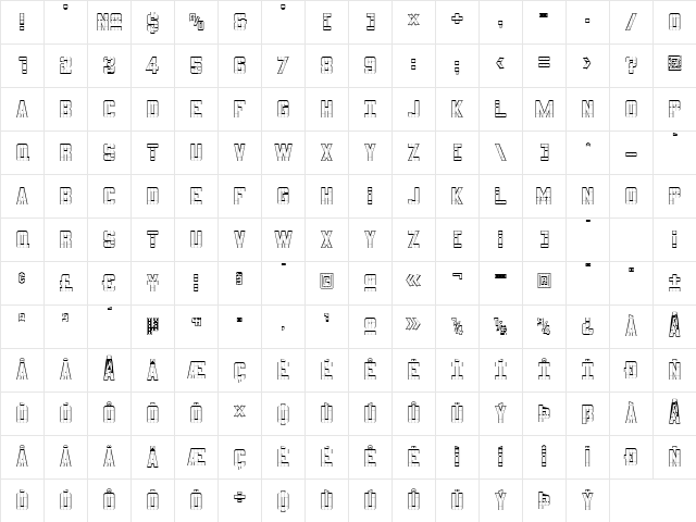 3x5 Outline Character Map