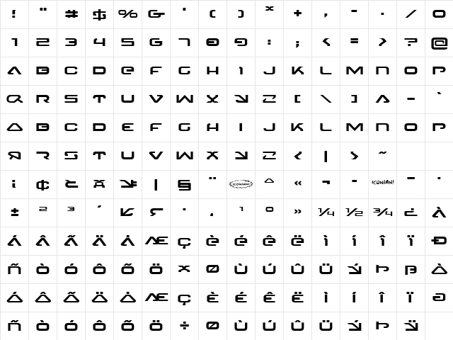 4114 Blaster Expanded Expanded Character Map