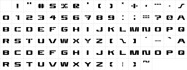 4KSTNCL Regular Character Map 4KSTNCL Regular Character Map