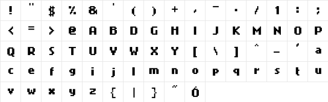 4Mini Regular Character Map 4Mini Regular Character Map
