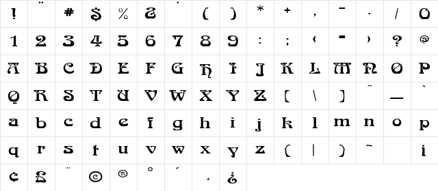 51 Regular Character Map 51 Regular Character Map
