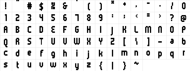5Metrik Black Condensed Regular Character Map