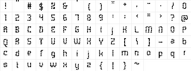5Metrik Light Alien Regular Character Map 5Metrik Light Alien Regular Character Map
