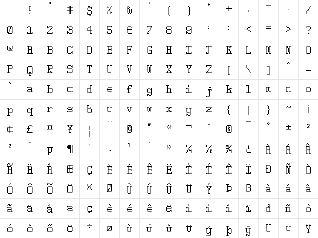 5Pixwriter Regular Character Map 5Pixwriter Regular Character Map
