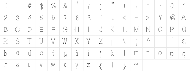 5PM Medium Character Map