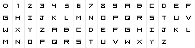 5x5 Pixel Regular Character Map 5x5 Pixel Regular Character Map