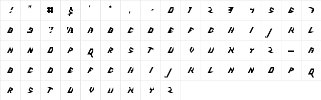 5Zlash Regular Character Map