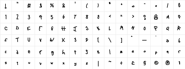 6 Script Regular Character Map