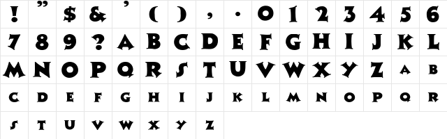 61 Regular Character Map