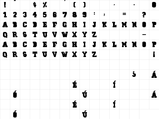 78SKATE Regular Character Map