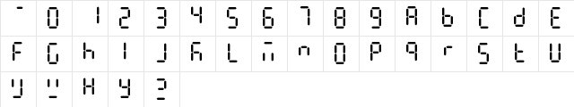 7Segments Regular Character Map