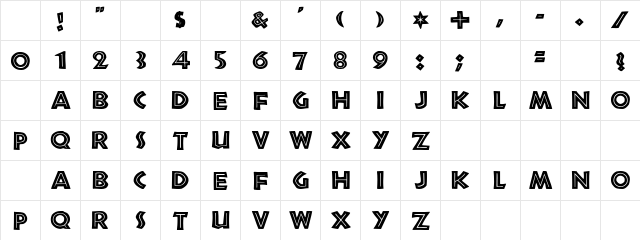 85 Regular Character Map